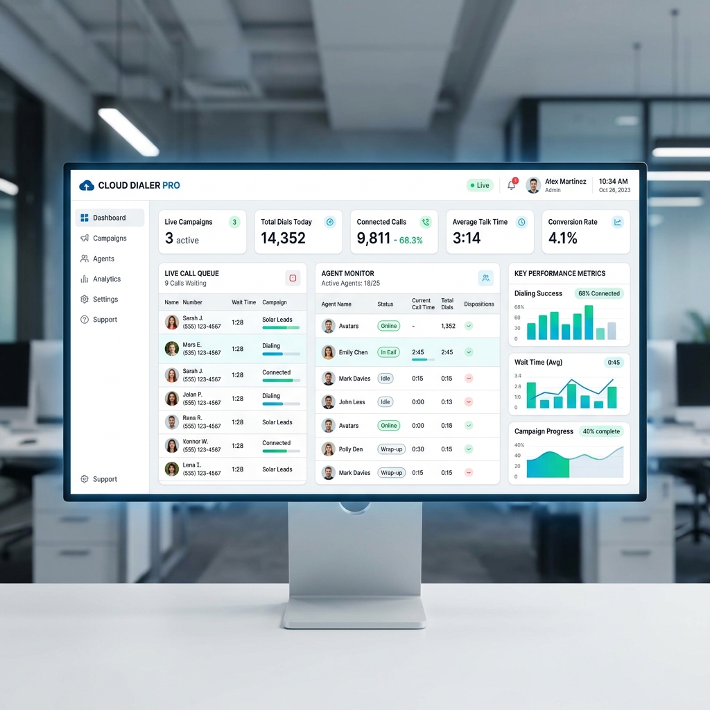Cloud Dialer Campaign Dashboard Interface — Infosoftbd Solutions